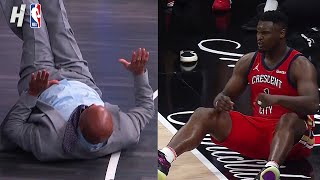 Chuck Demonstrates How to Fall after Zion Hurt His Wrist 😂 Inside the NBA [upl. by Vivle656]