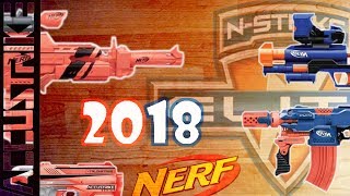 NEW NERF BLASTERS 2018  Accustrike Rapidstrike New Stryfe CQ Repaint and more [upl. by Aivonas]