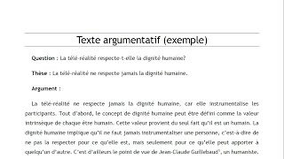 Exemple texte argumentatif [upl. by Atiuqcir]