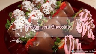 Fresas Cubiertas Con Chocolate  Chocolate covered strawberries [upl. by Edeline]