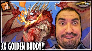 TRIPLE GOLDEN BUDDY ALEXSTRASZA  Hearthstone Battlegrounds [upl. by Ihcekn]