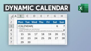 How to make a Dynamic Calendar in Excel  Insert a Calendar using a Formula [upl. by Mozart]