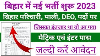 बिहार परिचारी भर्ती शुरू 2023 Bihar Data Entry Operator Vacancy Apply Online 2023 Bihar Jobs [upl. by Ramma]