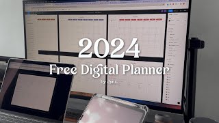 FREE 2024 iPad Digital Planner with Hyperlinks  plan your life for the new year 📖🌟 [upl. by Gratt]