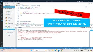 nodemon not run in Terminal  PowerShell Execution Policy Restricted stylishsolutions [upl. by Crissie]