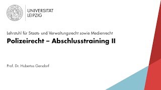 Polizeirecht – Abschlusstraining II [upl. by Rabi]