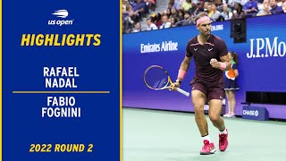 Rafael Nadal vs Fabio Fognini Highlights  2022 US Open Round 2 [upl. by Sid]