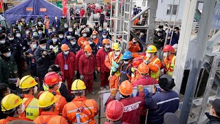 Chinese gold miners rescued after being trapped underground for two weeks [upl. by Noraed]