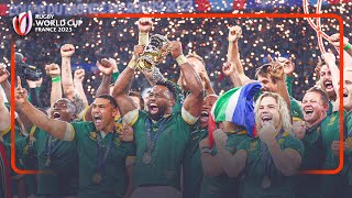 South Africa lift the Webb Ellis Cup for the fourth time  Rugby World Cup 2023 final [upl. by Gant141]