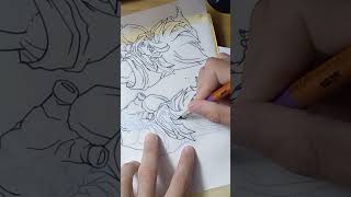 ENTINTADO TRADICIONAL 🤔 ¿¿¿CÓMO PRÁCTICAR ink dragonball art drawing dibujo manga comics [upl. by Mallina]