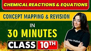 CHEMICAL REACTIONS AND EQUATIONS in 30 Minutes  Mind Map Series for Class 10th [upl. by Ermina928]