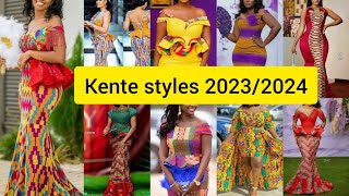 New traditional Ghanaian kente styles for engagementKente dress designs for ladies African dresses [upl. by Ellirpa]