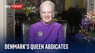 Denmarks queen abdicates after 52 years on the throne [upl. by Nylimaj437]