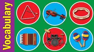 Kids Vocabulary  Musical Instruments  Learn 10 Musical Instrument Names  Fun Kids English [upl. by Bywoods]