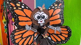 DIY Ideas para vestir Calaveritas Mariposa Monarca 🧡🖤 diademuertos catrina [upl. by Eentroc]