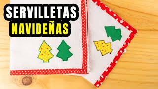 Cómo hacer Servilletas de tela Navideñas DIY [upl. by Maxim]