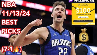 PRIZEPICKS 111324 NBA PICKS PARLAYPLAY PICKS UNDERDOG podcast nba dfs [upl. by Tesil198]