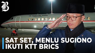 Momen Menlu Sugiono Tiba di Rusia Menggunakan Pesawat Jet TNI AU [upl. by Randee]