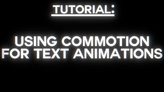 TUTORIAL How to use commotion to animate a text [upl. by Swanson]