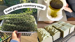 🌿 Making soap with fresh rosemary from my garden [upl. by Dnamra]