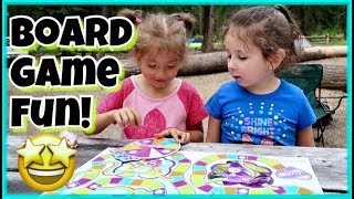 BOARD GAME FUN with KIDS Best friends play Surprise Slides [upl. by Mairim]