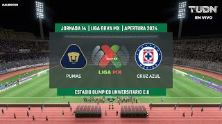 Pumas vs Cruz Azul  Jornada 14 LIGA BBVA MX  APERTURA 2024  FIFA [upl. by Yadsnil128]