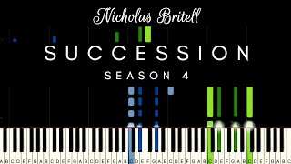 SUCCESSION  Andante Risoluto by Nicholas Britell  PIANO TUTORIAL  SHEETS arr Paul Hankinson [upl. by Ivers84]