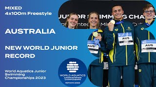 New World Junior Record  Mixed 4x100m Relay  World Aquatics Junior Swimming Championships 2023 [upl. by Hedi]