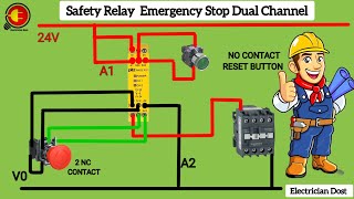 Safety Relay Emergency Stop Dual Channel [upl. by Notsa349]