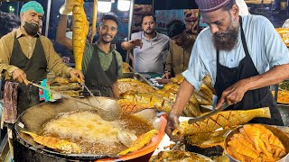 The Ultimate Pakistani Street Food Experience Famous Fish Fry Stall in Karachi  Khan Quetta [upl. by Enale]