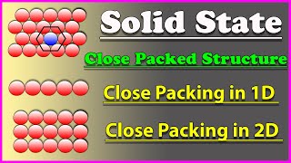 Packing In One Dimensional And Two Dimensional  Close Packed Structure  Solid State  Class 12 [upl. by Randal]