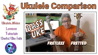 Fretless Bass Ukulele Vs Fretted Bass Uke  U Bass Comparison [upl. by Bork]