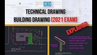 AutoCAD CXC Technical Drawing Past Paper Building Drawing 2021 [upl. by Amalee]