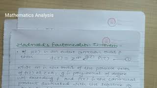 Hadmard Factorization Theorem proof  Complex Analysis [upl. by Mihsah]