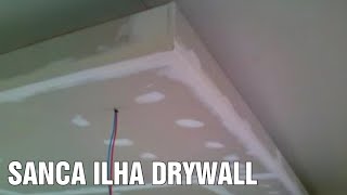 SANCA ILHA FLUTUANTE COM LED REBAIXO DE GESSO DRYWALL NA SALA [upl. by Matthias805]