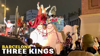 Cabalgata de Reyes Magos 2024 Barcelona  Three Kings Parade in Spain Raining [upl. by Cotterell223]