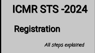 Registration for ICMRSTS24 all steps explained with portal register for STS24 before 3062024 [upl. by Grantland]