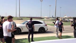 Sebastian Vettel driving the Infiniti FX Vettel Edition in Abu Dhabi [upl. by Emearg389]