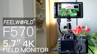 FEELWORLD F570 57″ 4K Camera Monitor for Zhiyun Crane 2 Moza air Feiyu Sony Panasonic Canon Nikon [upl. by Festatus]