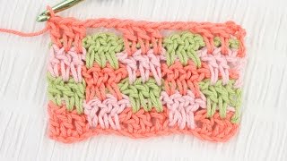 Interlocking Block Stitch Crochet Tutorial [upl. by Ecinahs]