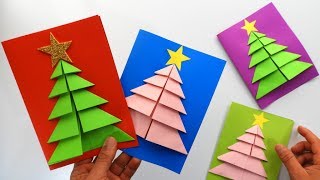 Arbol de Navidad Tarjeta DIY Regalos para Navidad  Tarjetas Navideñas faciles [upl. by Ayerdna119]