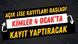 Açık Lise 2 Dönem kayıtları başladı [upl. by Emirak]