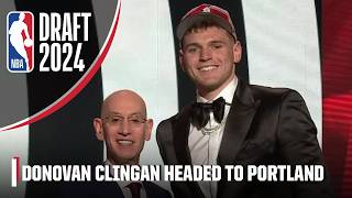 Portland Trail Blazers select Donovan Clingan with No 7 pick in the 2024 NBA Draft  NBA on ESPN [upl. by Altis579]