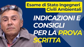 Prova Scritta Esame di Stato Ingegneri Civili Ambientali consigli [upl. by Nodnrb]