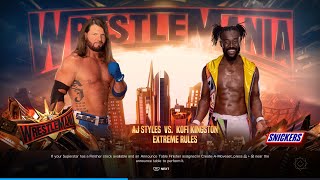 WWE 2k24 Wrestlemania Aj Styles vs Kofi Kingston wrestlemania ajstyles kofikingston [upl. by Natelson]