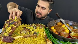 ASMR Eating Spicy Mutton Legs BiryaniSpicy amp Huge Chicken amp Eggs Curry  Real MukbangNo Talking [upl. by Hyland330]