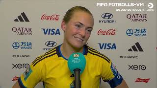 Magdalena Eriksson after Sweden win against the USWNT on penalties in the Round of 16 [upl. by Thom397]