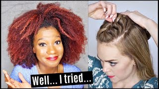 I TRIED A CAUCASIANS HAIR TUTORIAL FOR COACHELLA [upl. by Kentigerma]