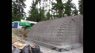 Concrete Quonset Hut Underground Shelter First Layer of Rebar [upl. by Meridel]