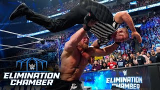 Brock Lesnar F5s EVERYBODY WWE Elimination Chamber 2023 highlights [upl. by Mckay]